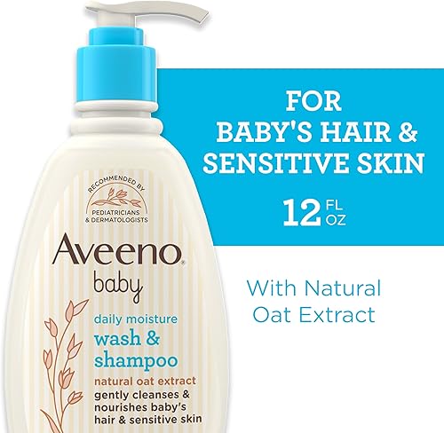 Vista 30 de Aveeno Baby Set de regalo de cuidado diario con extracto de avena y avena prebiótica, contiene loción corporal hidratante diaria y jabón suave