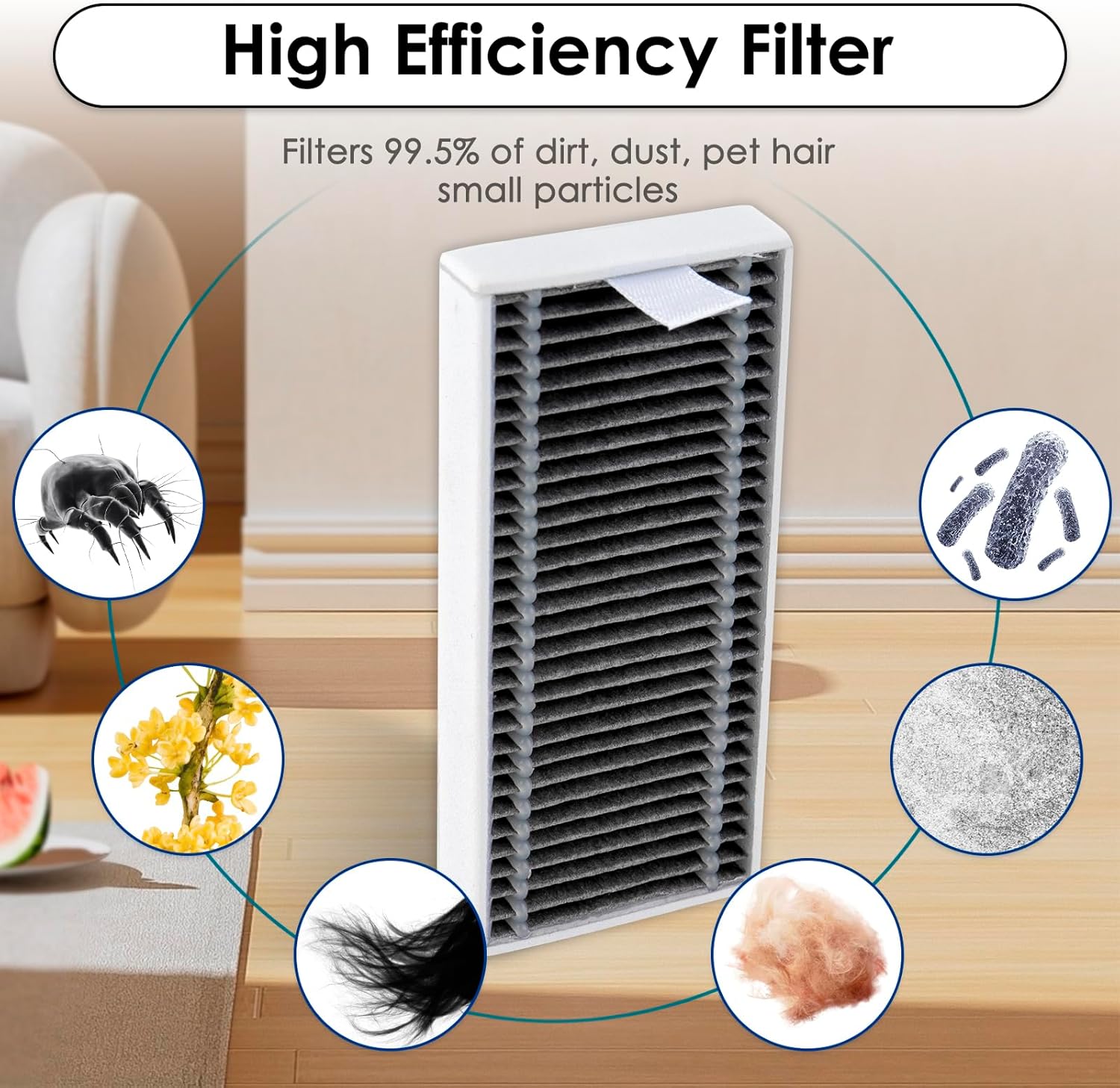 15 Pack X11 OmniCyclone Replacement Parts for Ecovacs Deebot X11 OmniCyclone Robot Vacuum, 1 Roller Brush, 2 Roller Mops, 4 HEPA Filters, 1 Grey + 1 White Foam Filters for Base Station, 6 Side Brushes