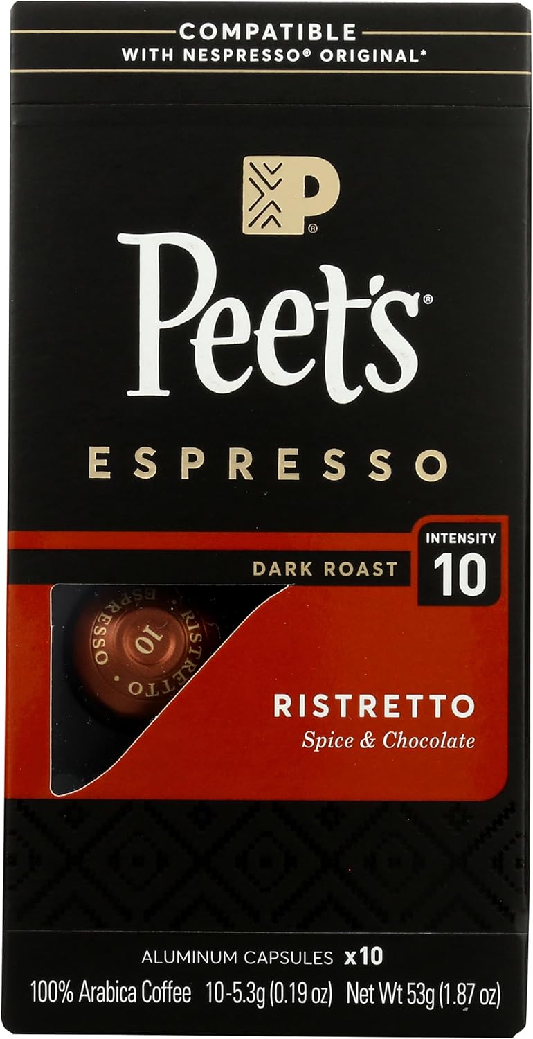 Amazon Peet's Espresso Ristretto Dark Roast Aluminum Capsules