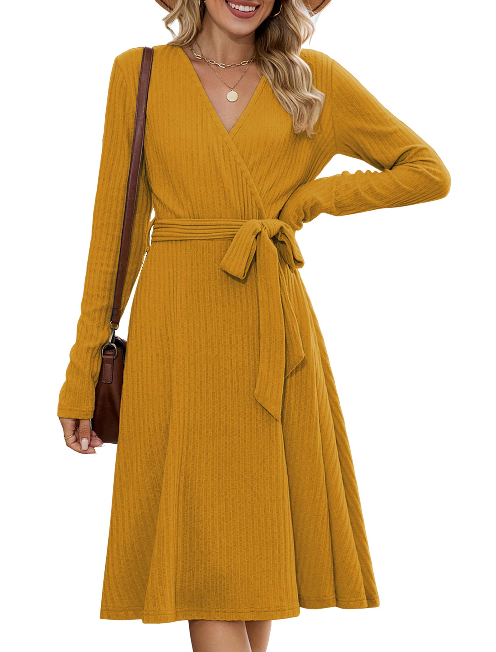 ZAFUL Women's 2026 Casual V Neck Long Sleeve Wrap...