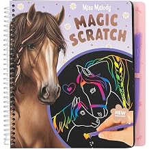 Depesche 13267 Miss Melody Magic Scratch Book with Cool Horse Motifs for Scratching, with Colourful Gradient
