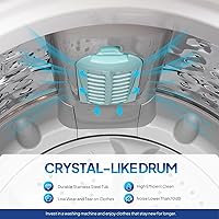 Vista 9 de ROVSUN Juego de secadora de ropa portátil de 1.5 pies cúbicos y lavadora completamente automática de 17.8 libras, juego combinado de lavadora