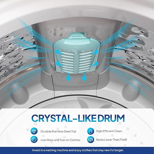 Vista 9 de ROVSUN Juego de secadora de ropa portátil de 1.5 pies cúbicos y lavadora completamente automática de 17.8 libras, juego combinado de lavadora