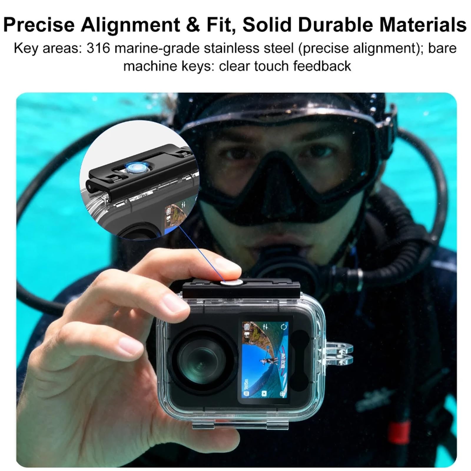 Carcasa Impermeable para dji Osmo 360, Invisible Carcasa de Buceo 45M Funda subacuática Funda Protectora Estuche Protectora Accesorios para dji OSMO 360