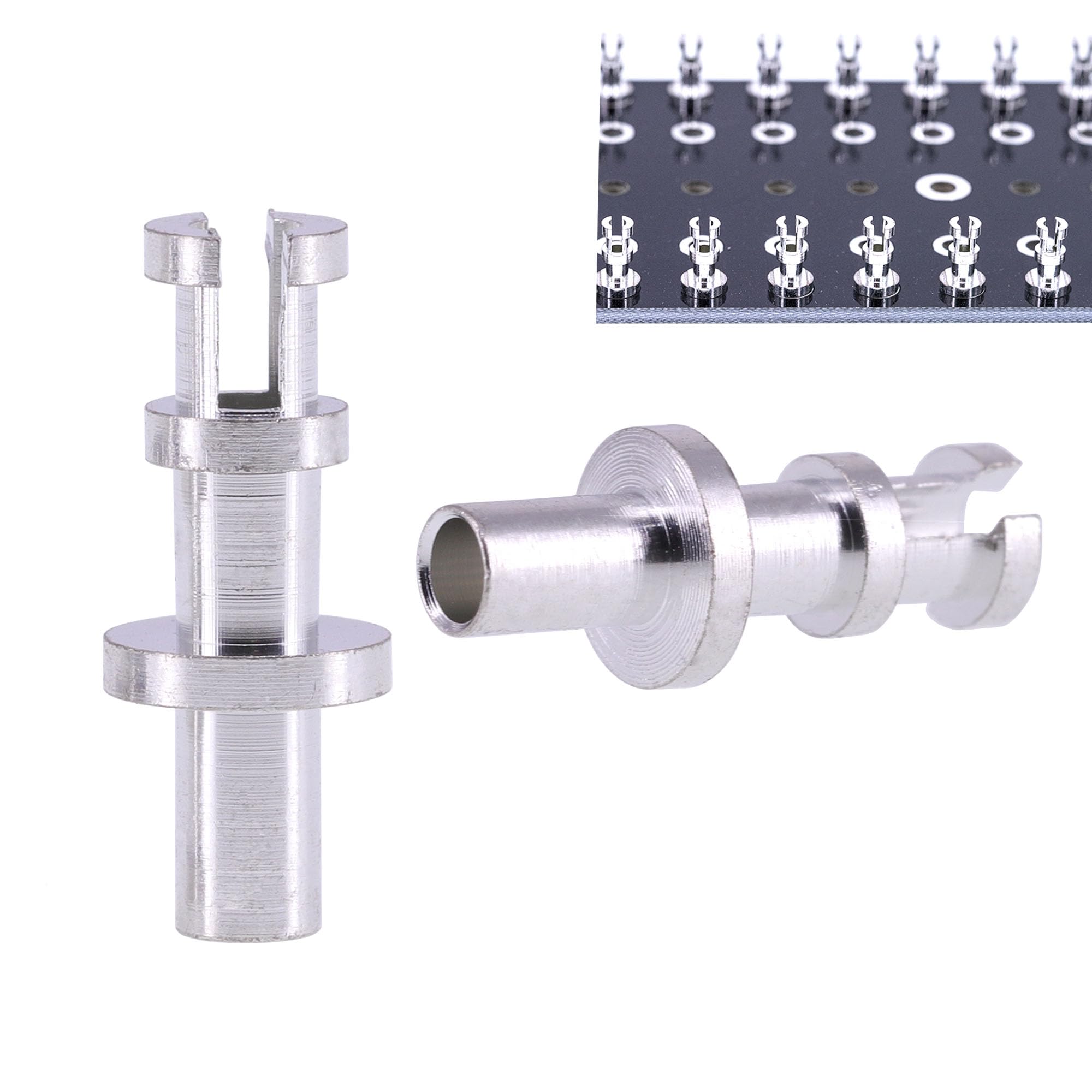 100PCS DIY Turret Lug Project Audio Strip Tag Board Turret Board Terminal Lug for Tube Amplifier DIY Brass Plated Gold Slotted Turret (Slotted Tin Long Turret 100PCS)