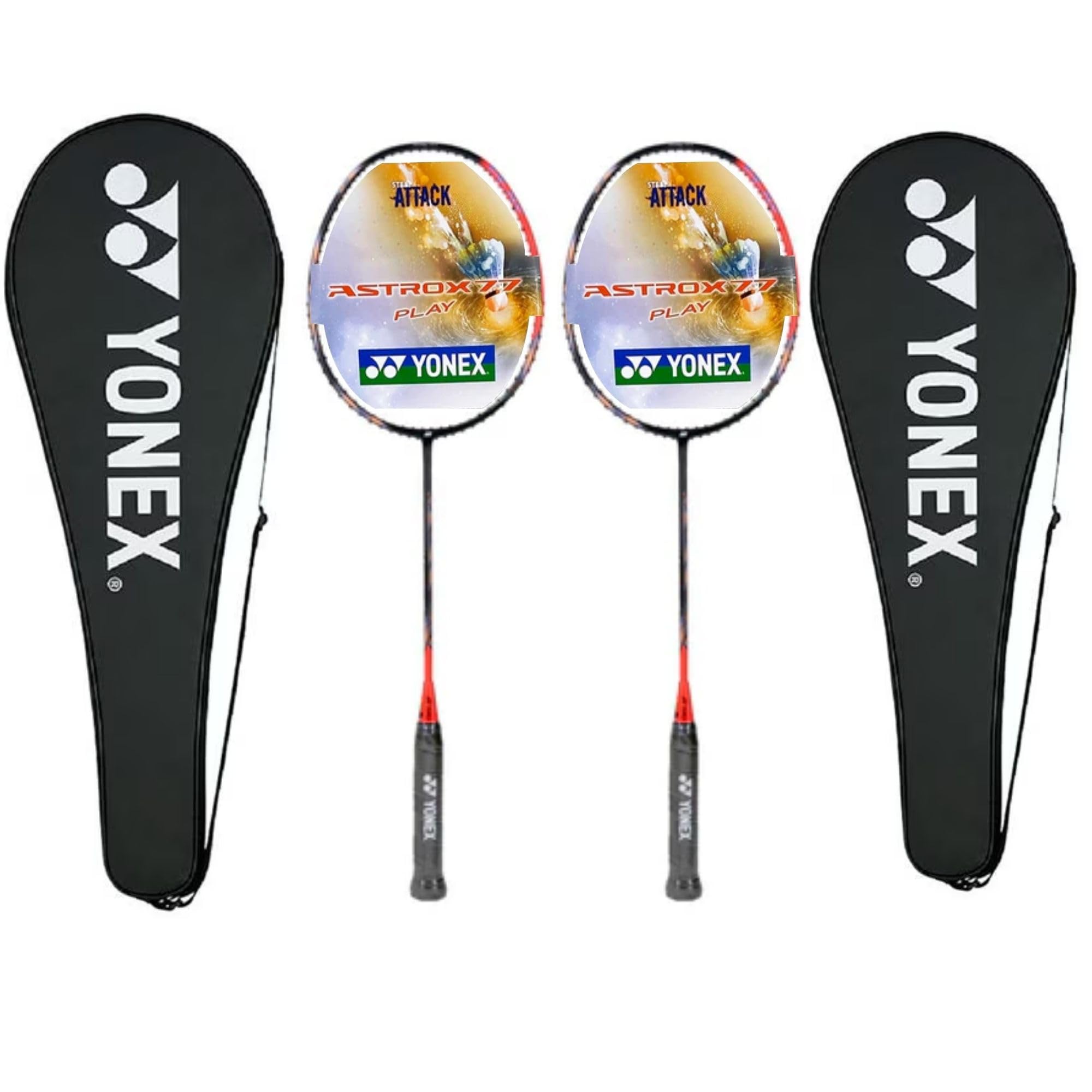 Amazon.com: 2X Yonex Astrox 77 Play Pre Strung Baminton Racquet