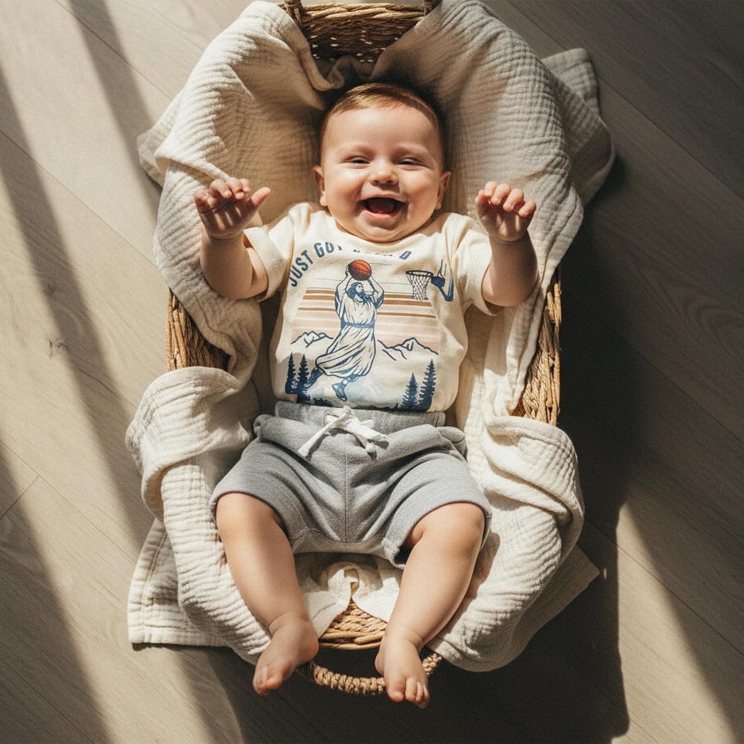 Fernvia Toddler Baby Boy Summer Clothes Funny Basketball Retro Short Sleeve Shirt T-Shirt Tops + Shorts Outfit Set - Image 2