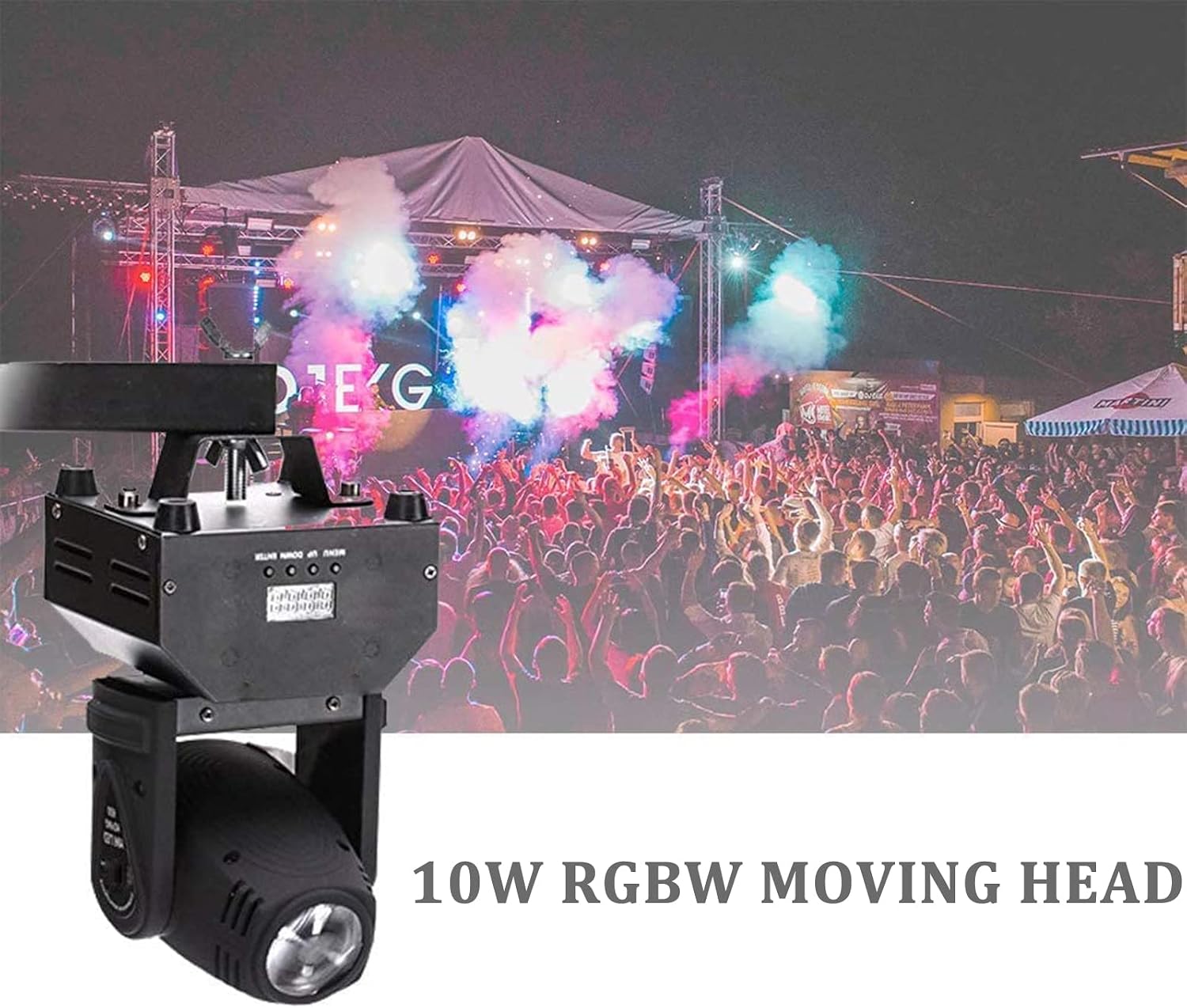 DELIBANG RGBW Moving Head Stage Light, 10W LED DJ Lights Beam Effect