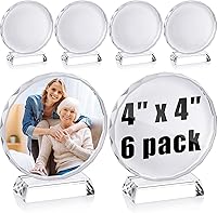 Vista 1 de Qunclay 6 Piezas Lienzos en Blanco de Sublimación de Cristal Lienzos en Blanco de Sublimación Decorativos Marco de Fotos de Transferencia de Calor