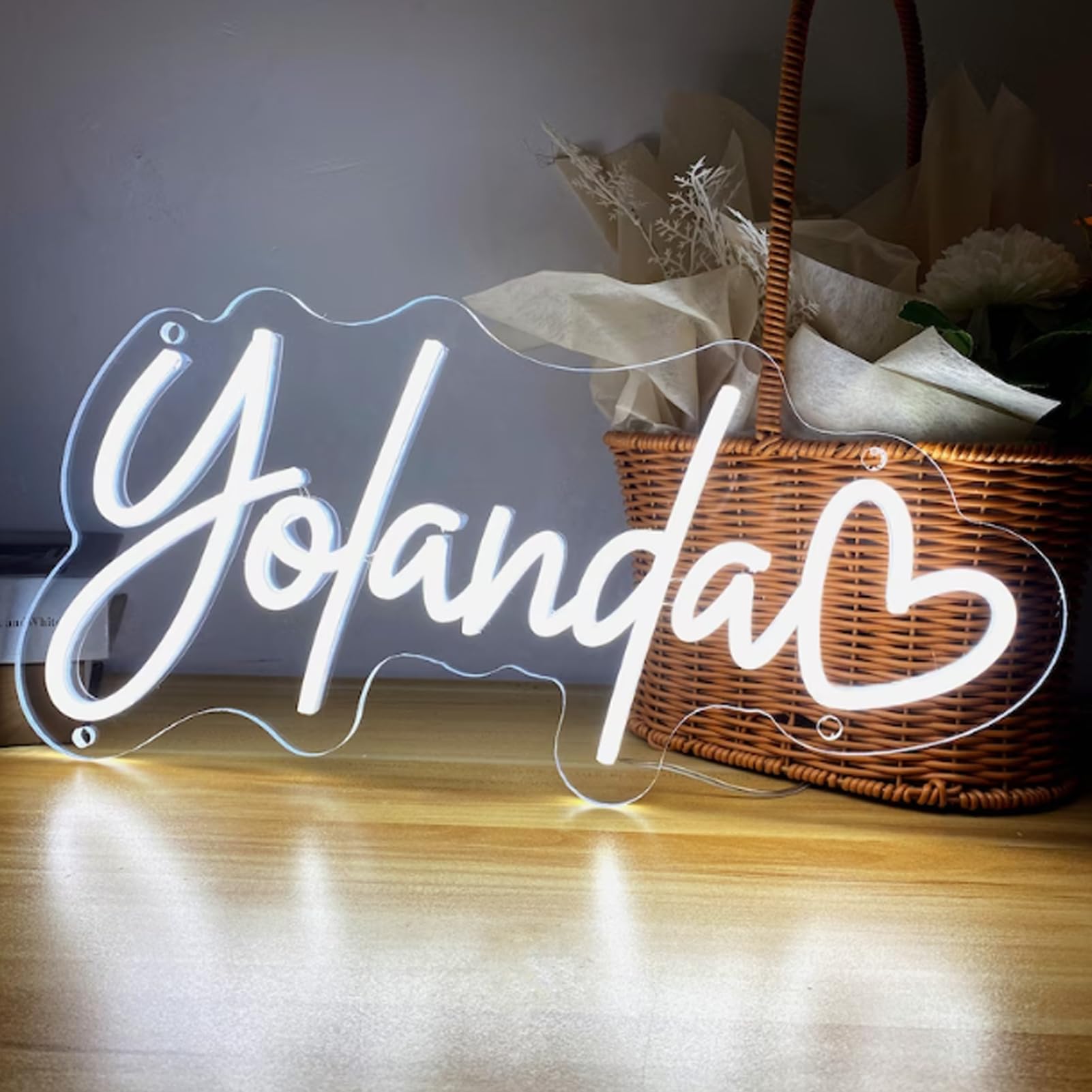 Enseigne Lumineuse Neon Personnalisable, Professionnel Personnalisé LED Lettres Prenom RGB Neon Signe pour Décoration Chambre Murale, Mariage Fête d'anniversaire Bar Boutique Logo-(40-150cm)