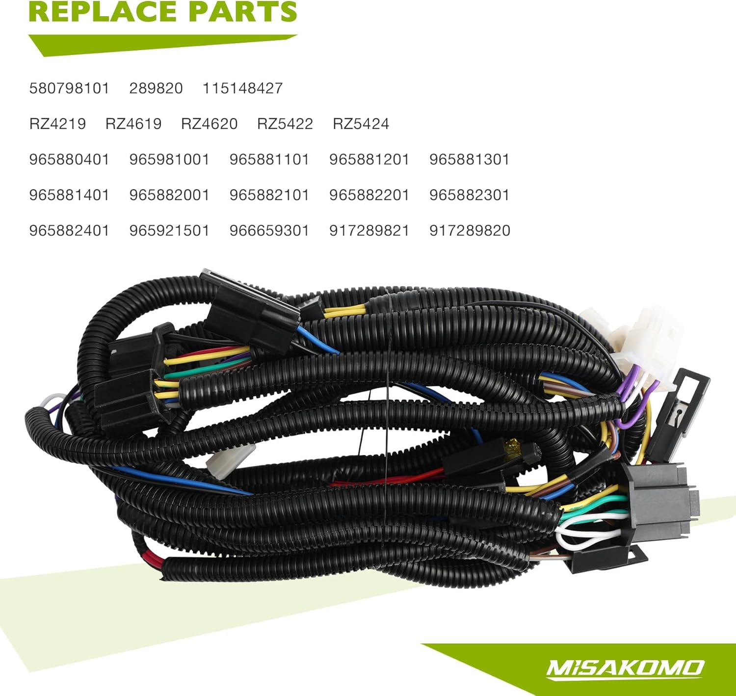 Wiring Harness, Compatible with Husqvarna Craftsman Poulan Jonsered AYP Sears RedMax Electrolux McCulloch Weed Eater Yazooks, Replace 580798101 Lawnmowers Lawn Tractors Mowers Ignition Wire Harness
