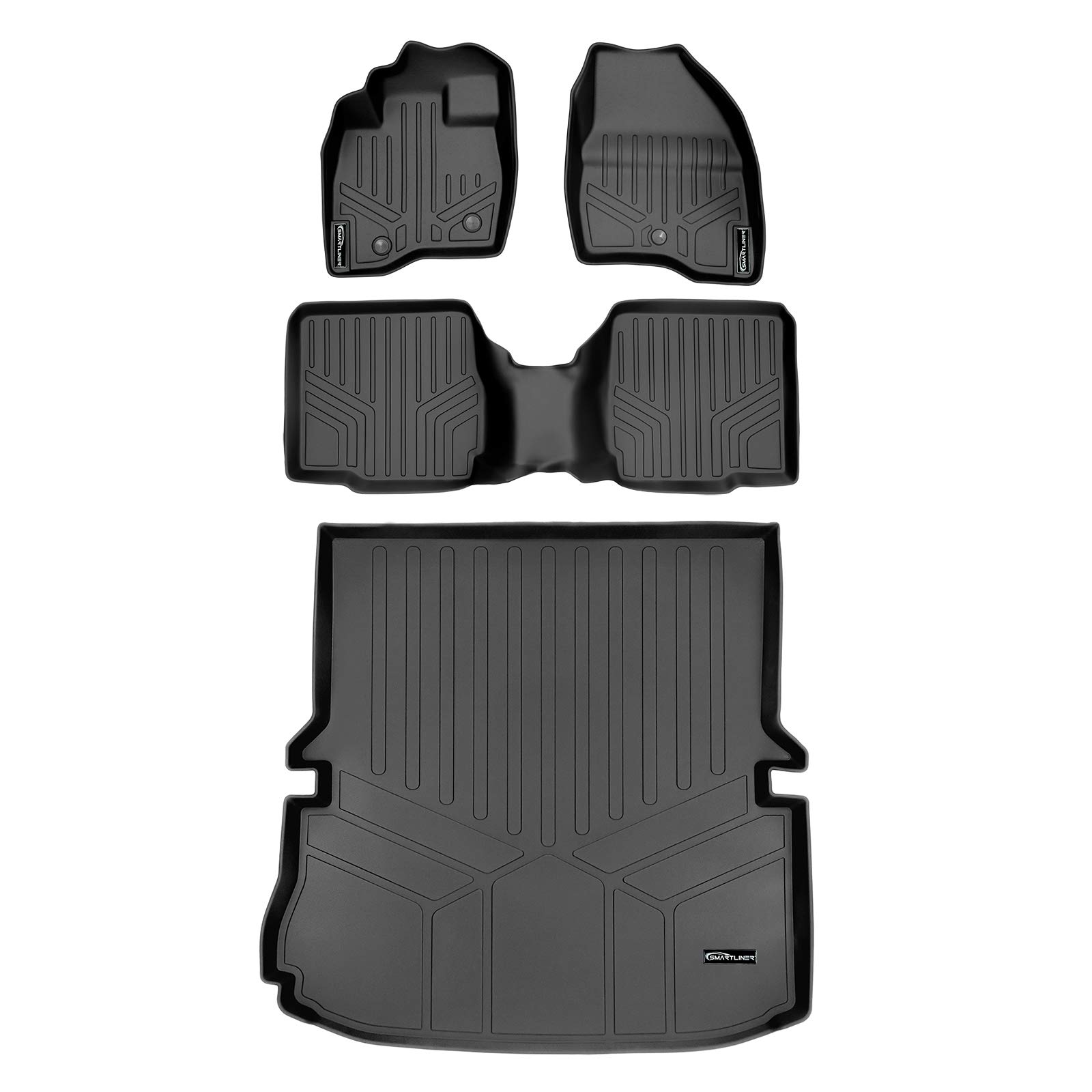 MAXLINER Floor Mats 2 Rows and Cargo Liner Behind 2nd Row Set for 2011-2014 Ford Explorer