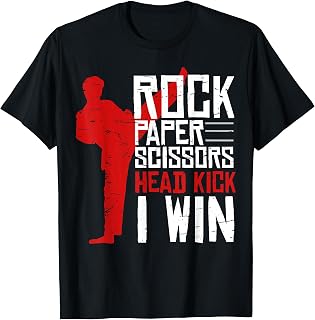 Rock Paper Scissors Head Kick I Win Martial Arts Taekwondo T-Shirt