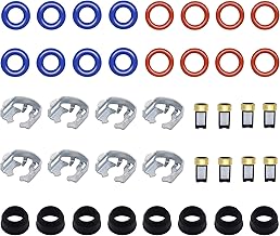 JA&MIU 40PCS Fuel Injector Repair Seal Kit Gasket Rebuild Kit Compatible with 99-07 GM Chevy Silverado 1500 GMC Sierra FJ887 4.8L 5.3L 6.0L, Replaces 17113553 25317628 12580681 (8 Set)
