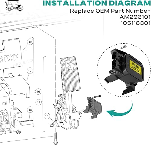 Miniatura 6 de Drive-up Club Car MCOR 4, carrito de golf MCOR 4, potenciómetro de acelerador de conversión para Club Car Precedent, DS, Carryall, Carryall, Tempo