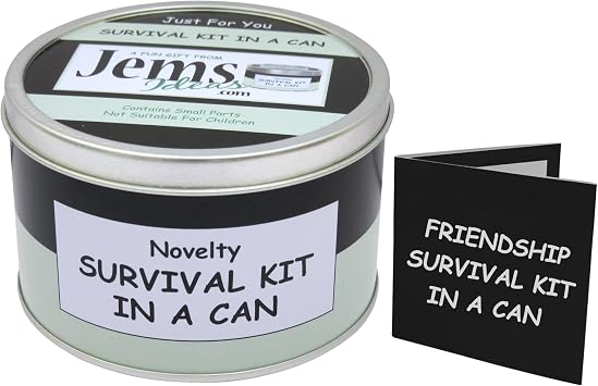 Friendship Survival Kit in a Can   Funny Gift for Best Friend   Unique Keepsake for Birthday, Christmas, Thank You, Just Because   Quirky Present for Him or Her Black/Mint