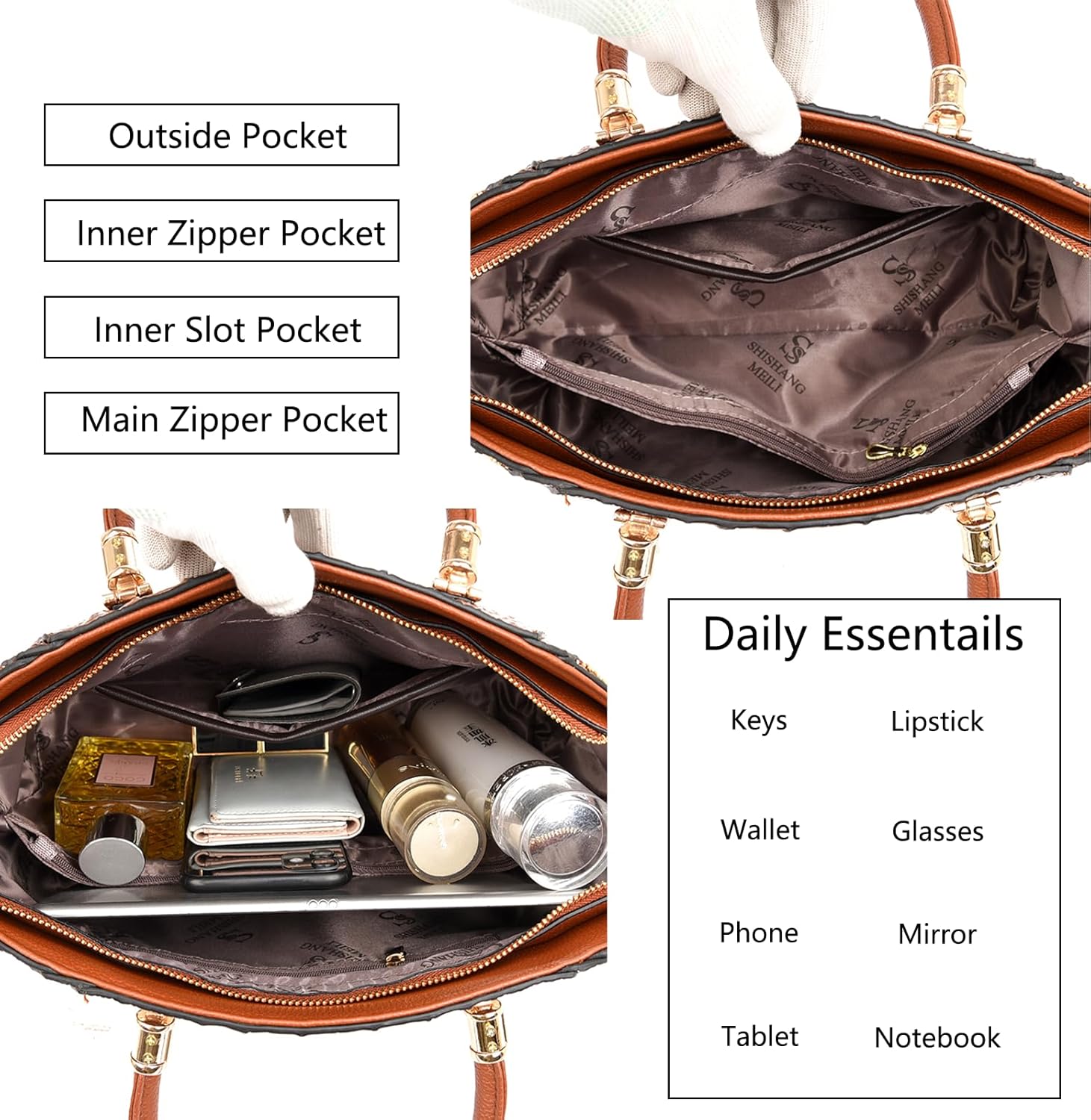 Trendy Crocodile Handbags for Women: Large Capacity Leather Handbag Crossbody Bags with Shoulder Strap Ideal Choice - Image 6