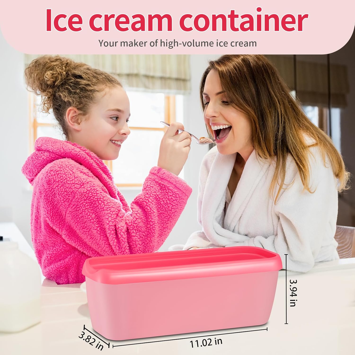 Ice Cre Containers, 1.5 Quart Ice Cre Tub, Reble Homemade Ice Cre