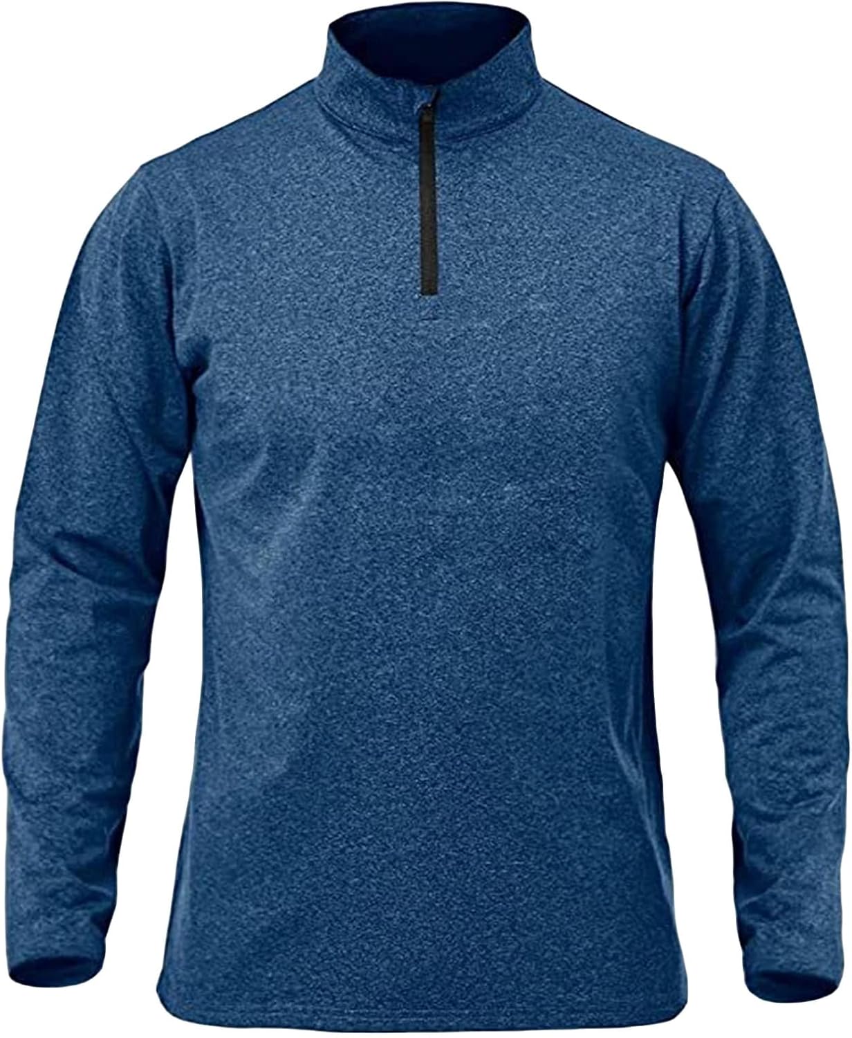 Men's Sports Quarter Zip Shirts Long Sleeve Running Pullover Tops Lightweight Knitted Polo Outdoor Sweatshirt