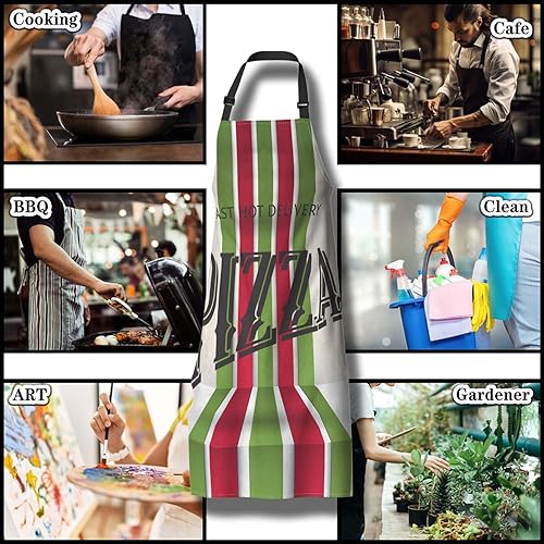 Miniatura 8 de Lindo delantal de cocina para hombres, delantales de pizza retro para mujeres, para cocina, restaurante, barbacoa, pintura, manualidades,