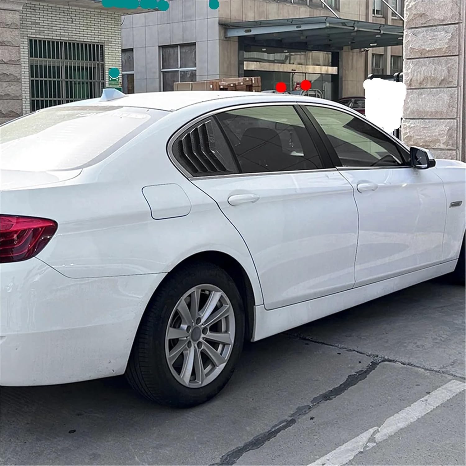 Car Rear Window Shutter Cover Trim Window Louver Side Vent Trim Compatible with BMW 5 Series F10 525i 530i 2011-2017 Carbon Fiber