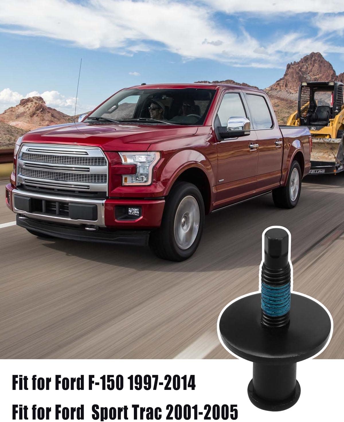 2PCS Rear Tailgate Striker Latch Lock Bolt Kit Replace 1L3Z-99404A42-AA Fit for Ford F-150 1997-2014 F-250 F-350 F-450 F-550 Super Duty 1999-2016 Explorer Sport Trac 2001-2005