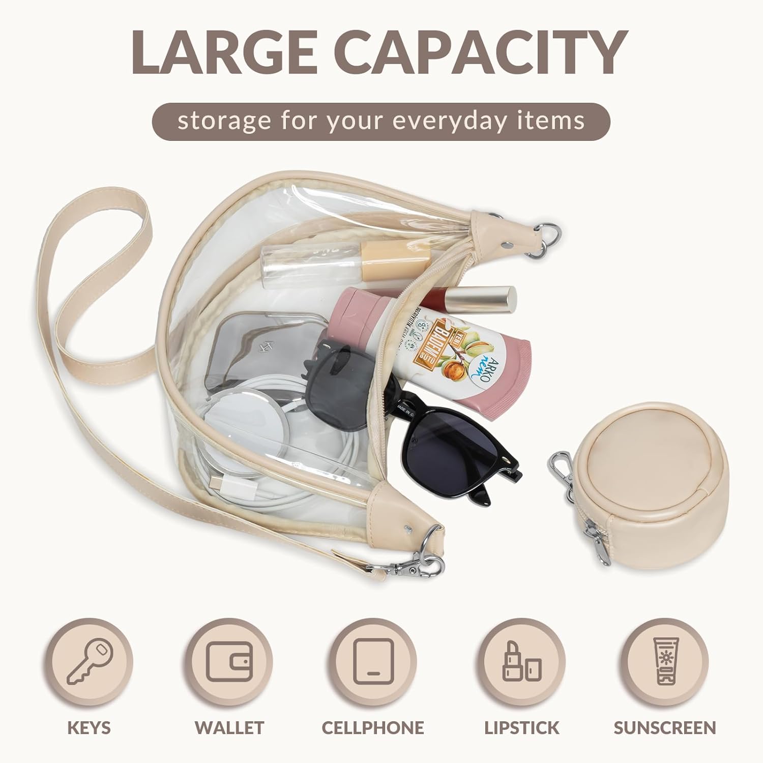 Clear Bag for Stadium Events,Women Clear Purse Acrylic Box Clutch Handbag,Purse, Transparent Crossbody for Concerts Festivals - Image 3