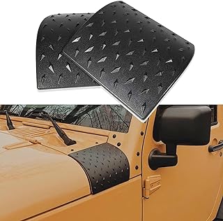 Hooke Road Black Hood Cowl Body Armor & Corner Guards for 2007-2018 Jeep Wrangler JK/JKU (Pair)