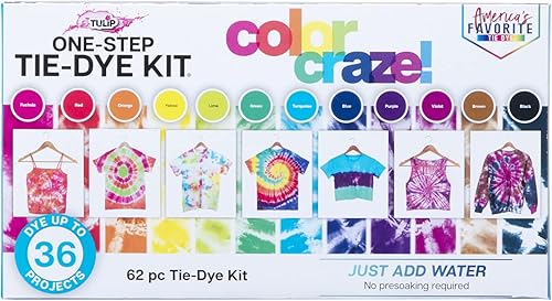Tulip One-Step Tie-Dye Kit 12 botellas grandes de color arcoíris de 4 onzas
