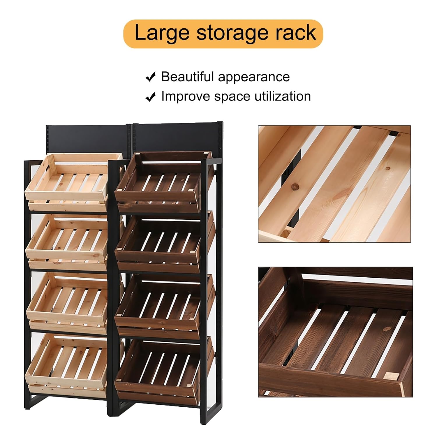 Supermarket Shelf Display Rack, Retail Shelves, 4 Tier Snack Organizer Candy Display Rack, Commercial Snack Organizer for Home Convenience Stores Kitchen(Black-a)