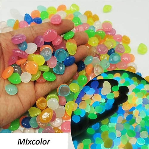 Miniatura 5 de 100 piedras luminosas que brillan en la oscuridad, piedras brillantes, piedras de arco iris, decorativas, para acuario, grava, pecera, decoración de