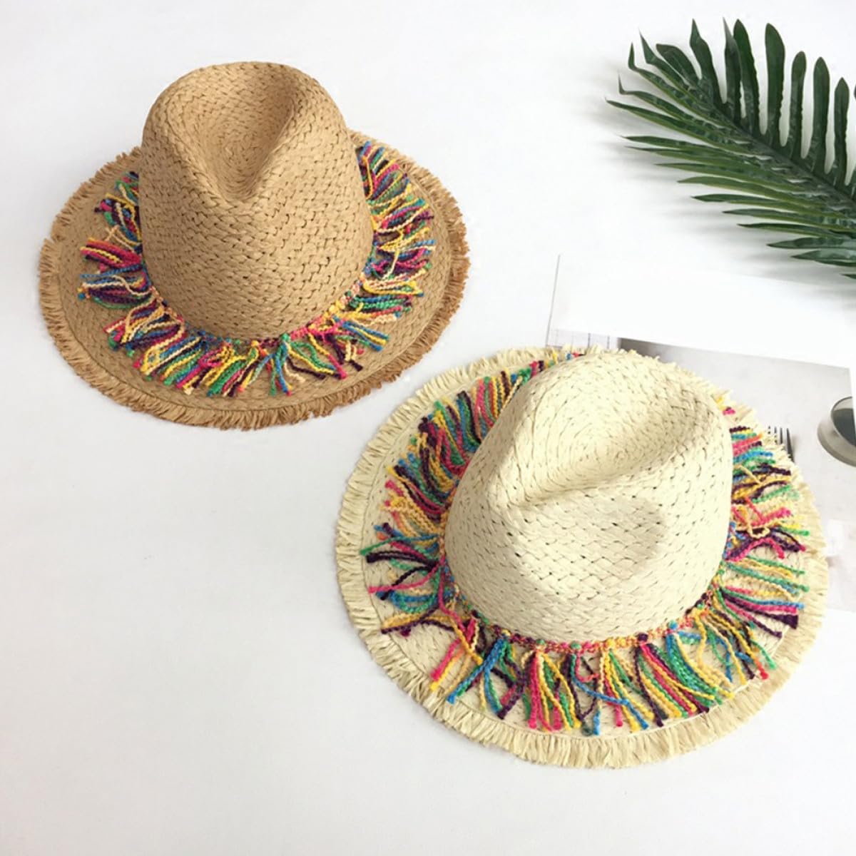 VANZACK Sombrero Transpirable y Portátil Protección Solar para Mujer de Paja Beige Adecuado Familia y Pesca al Aire Libre