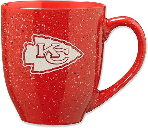 Miniatura 332 de Rico Industries, NFL Football - Taza de café de 16 oz de cerámica moteada, grabada con láser y de color de los equipos de fútbol americano de la NFL