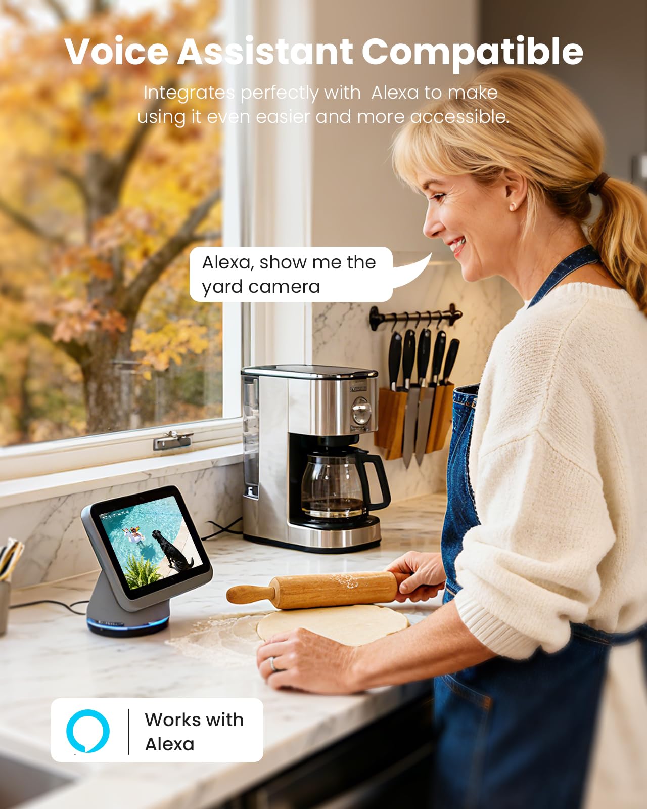 Hiseeu Kamera bezpieczeństwa 4K + automatyczne śledzenie na zewnątrz z kolorowym noktowizorem, cyfrowy zoom 4K PTZ, kamera bezpieczeństwa Wi-Fi, widok 360°, kamera CCTV z 2-drożnym dźwiękiem