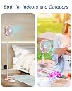 AICase Stand Fan,Folding Portable Telescopic Floor/USB Desk Fan with 10800mAh Rechargeable Battery,4 Speeds Super Quiet Adjustable Height and Head Great for Office Home Outdoor Camping-pink gallery image