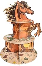 Western Horse Theme Cupcake Stand Cowboy Birthday Party Decorations 3 Tiered Horse Dessert Cake Table Displays Wild West Baby Shower Birthday Party Decorations for Boy Girl