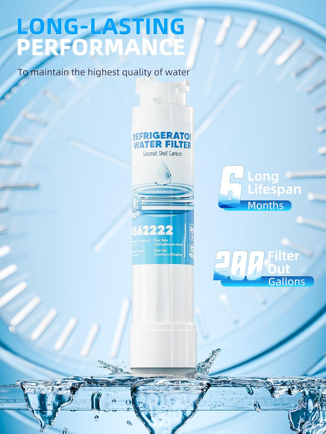 Water Filter Replacement Fit for Frigidaire EPTWFU01, Pure-Source Ultra 2, EWF02, 012505454226, 4562222, Compatible with Pure Source Ultra II Water Filters, 4 Packs By AVXBYR