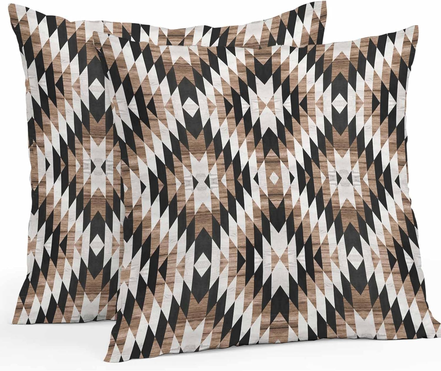 Brown Black Outdoor Pillow Cover 26x26 Inch Cushion Sham Case, Waterproof Decorative Square Throw Pillowcase for Outside Garden Patio Porch Couch Chair Tent Moroccan Southwestern Aztec Abstract Boho