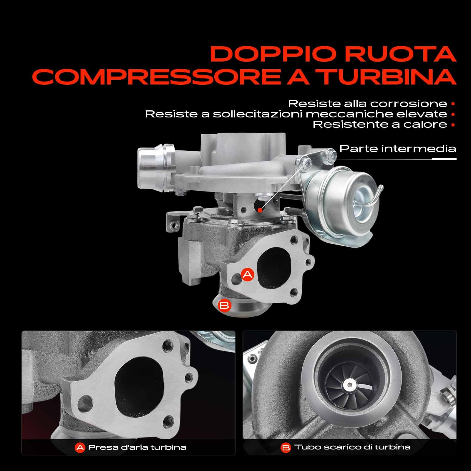 Frankberg Turbocompressore 5438-970-0006 | Compatibile con: Pulsar Hatchback C13, Autobus NV200/Evalia, M.e.g.a.n.e IV Hatchback B9A/M/N, Grand Scénic III JZ0/1
