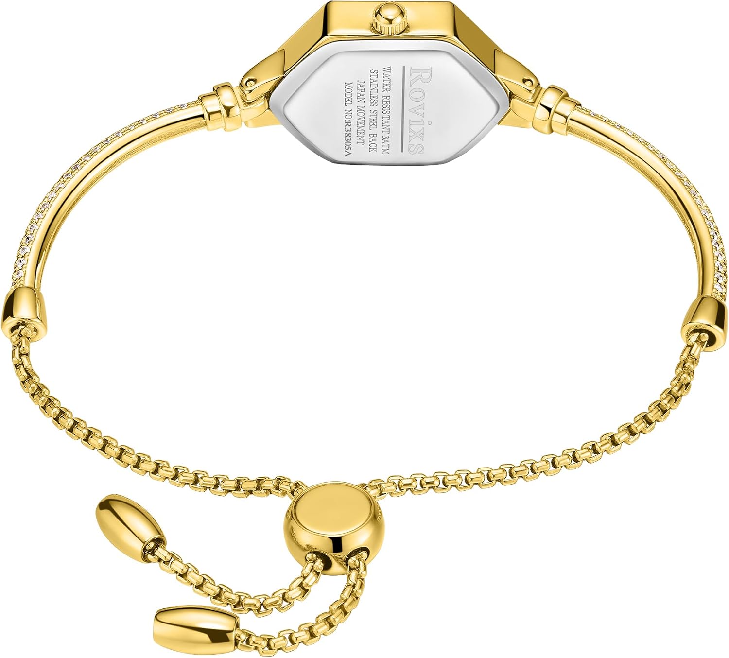Delicate Crystal Bracelet Watch for Her, 3ATM Water-Resistant Analog Timepiece, Anniversary Present for Wife/Daughter/Mom