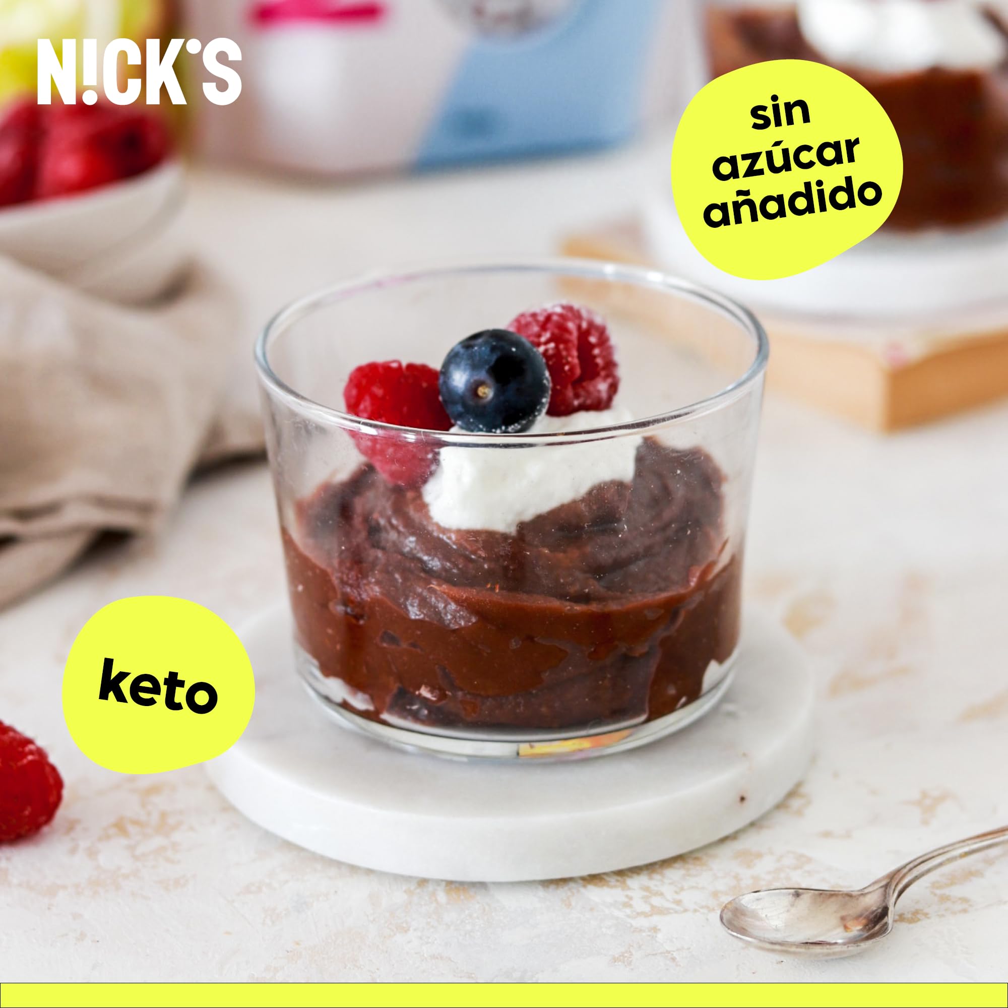NICKS Chocolate drink Chocolate caliente sin azúcar añadido, chocolate en polvo con cacao para beber, keto, vegano, sin gluten (2x250g)