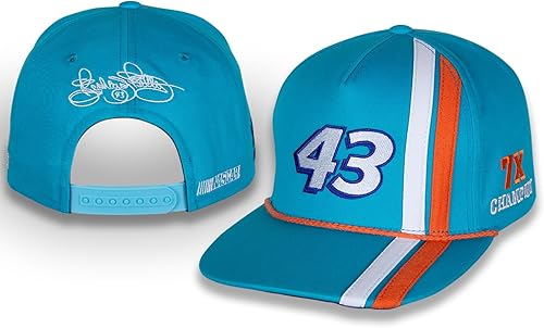 Richard Petty #43 NASCAR 2023 Sombrero de cuerda azul de Carolina con número grande 43 7 veces campeón, marino