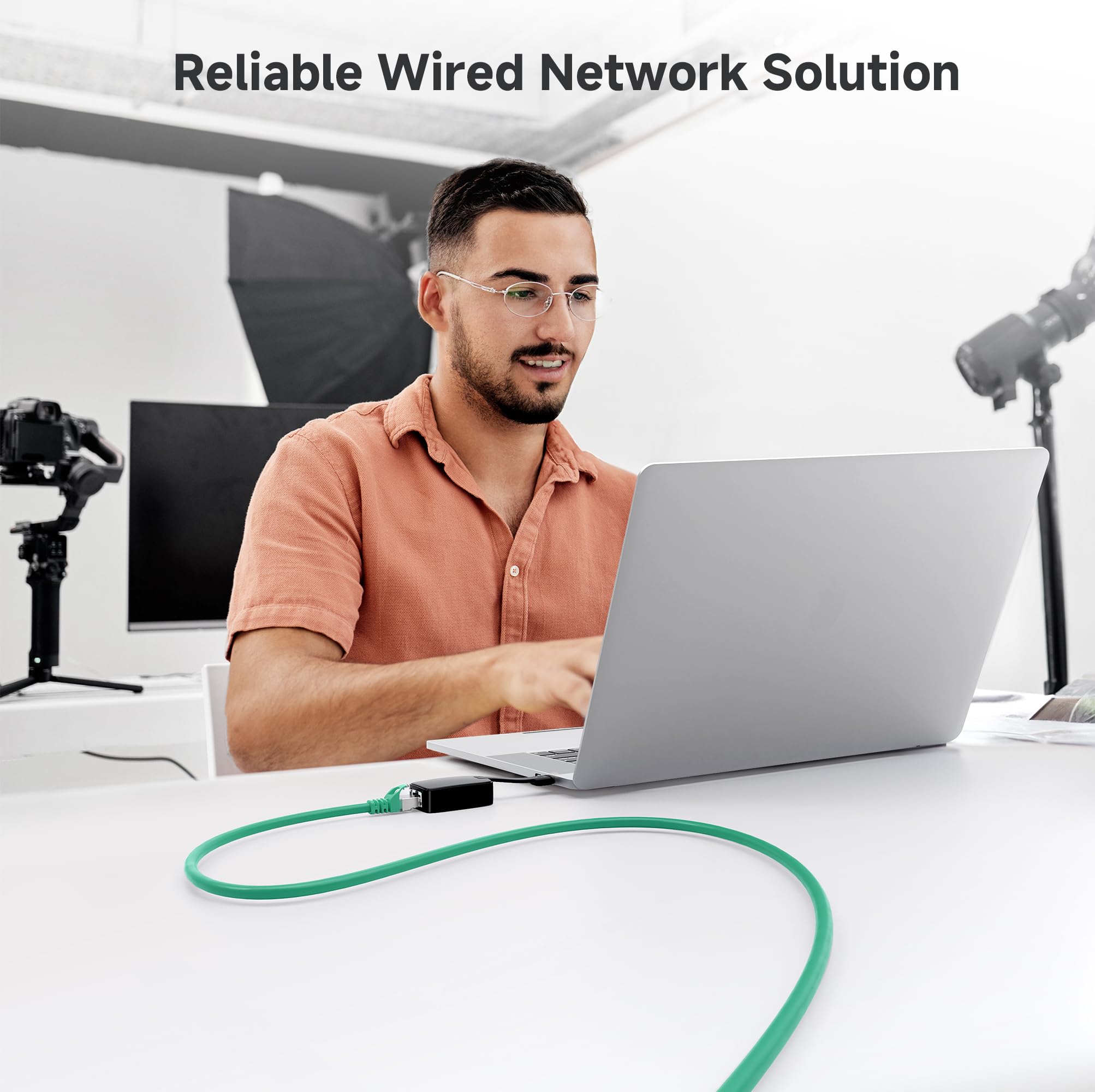 Cable Matters Cavo Ethernet Cat 6A schermato lungo da 10 Gbps, 61 m, cavo Cat 6A, cavo Cat6A, cavo Ethernet, verde