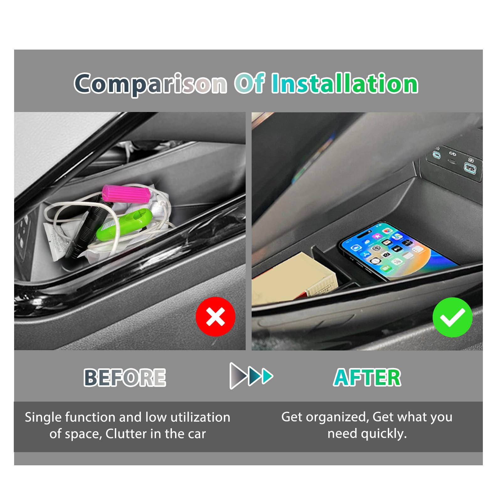 GAFAT Compatibile con BYD Seal U DM-i EV 2024 2025 2026 Contenitore Portaoggetti per Console Centrale, Seal U DMi 2025 Organizer Sotto Console Centrale, Gomma Morbida TPE, Accessori Seal U DM-i 2025