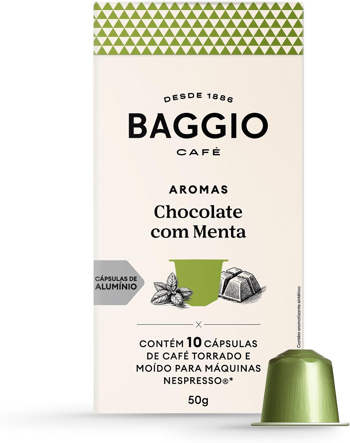 Baggio Café Cápsulas De Café Aroma Chocolate C/Menta Compatível Com Nespresso Contém 10 Cápsulas