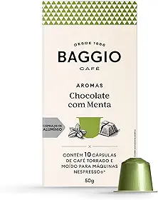 Baggio Café Cápsulas De Café Aroma Chocolate C/Menta Compatível Com Nespresso Contém 10 Cápsulas