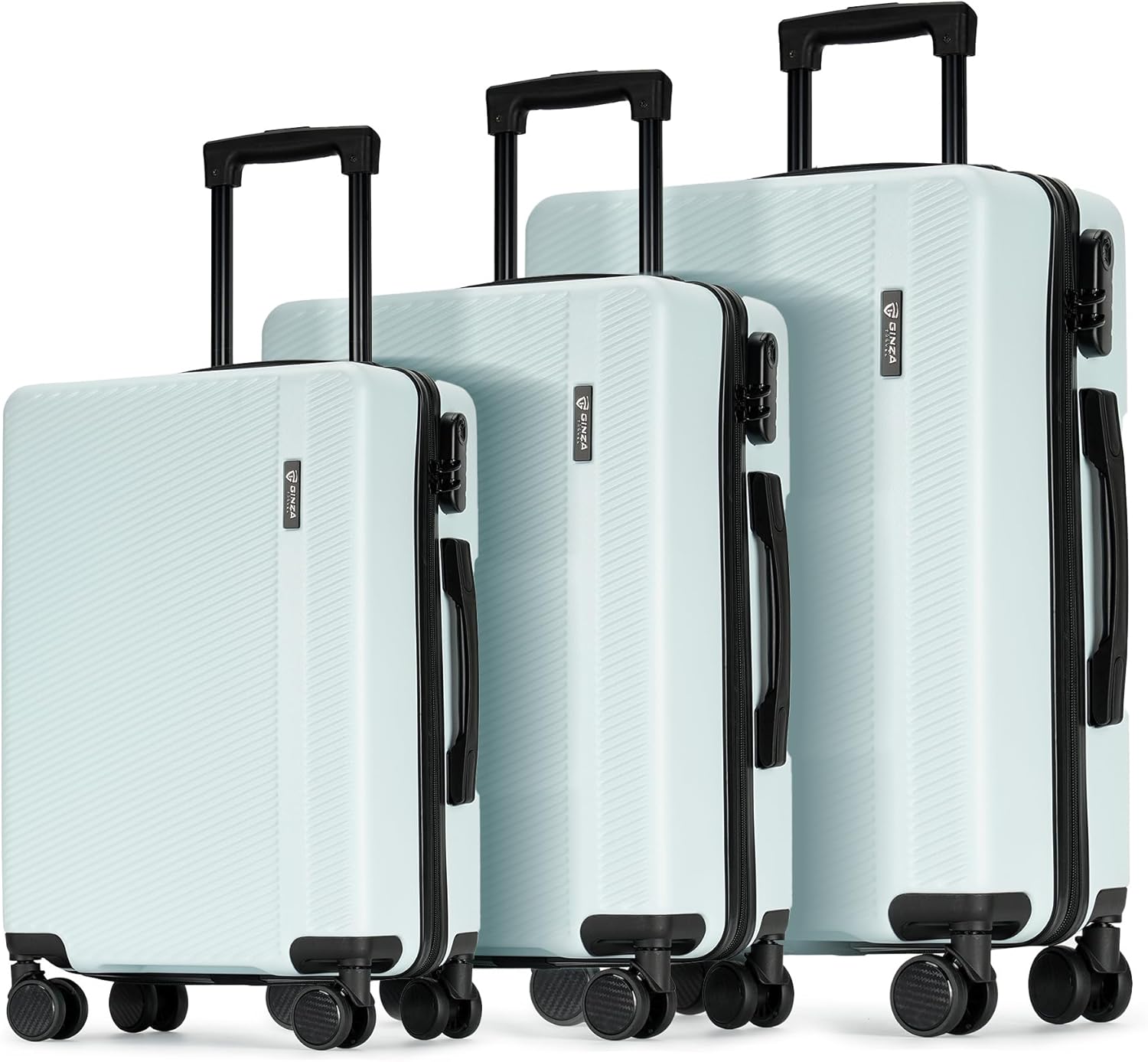 Luggage Sets 3 Piece,Large Suitcase with Wheels,Hardshell Luggage Sets (20/24/28inch),Light Blue, OD-Z2020