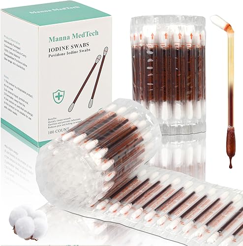 Manna MedTech Listed Item of HSA/FSA Premium Organic Cotton Iodine Swabs – Indiv