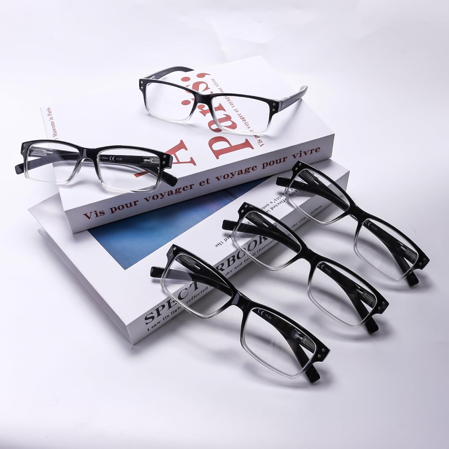 SIGVAN 5 Pack Reading Glasses Men Traditional Black Frames Readers for Men with Spring Loaded Hinges - Image 7