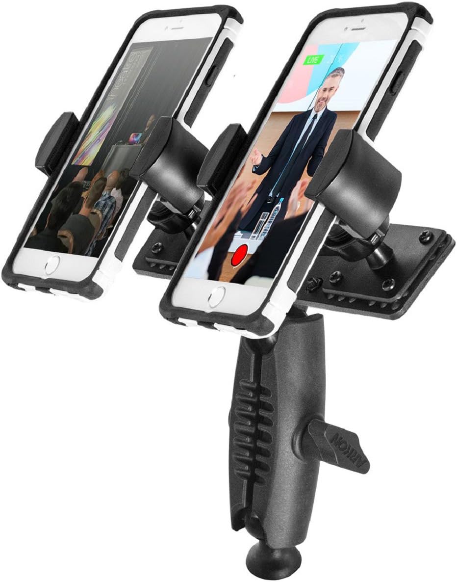 Mounts Dual Phone Tripod Mount for Content Creators – Adjustable Holder for Streaming, and Live Video Recording – Fits iPhone and Android